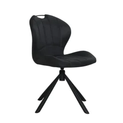 Chaise pivotante anthracite avec dossier courbe, (lot de 2) LOMBARDIE