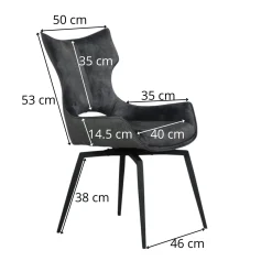 Chaise pivotante beige bi-matière, dossier en T (lot de 2) LOMBARDIE
