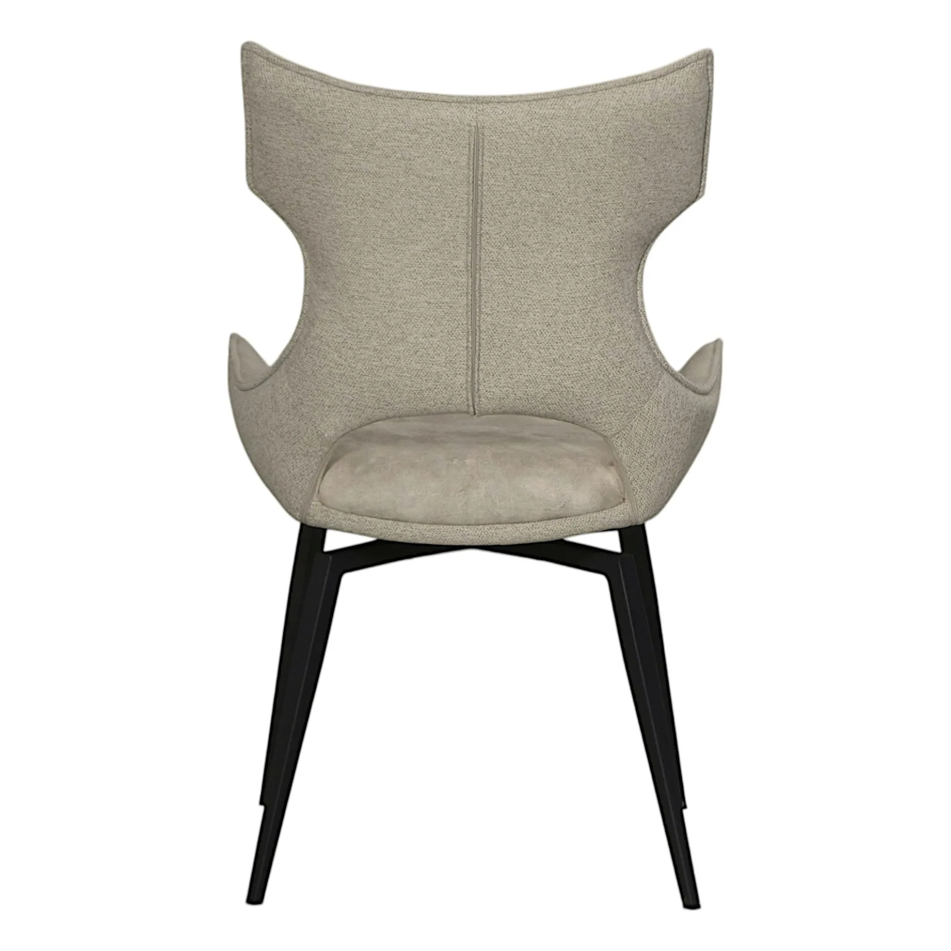 Chaise pivotante beige bi-matière, dossier en T (lot de 2) LOMBARDIE