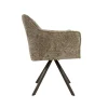 Chaise pivotante beige chaud pied bronze (lot de 2) MELBOURNE