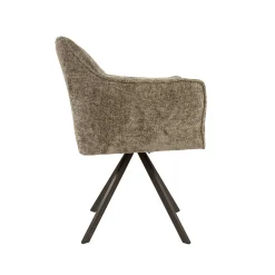 Chaise pivotante beige chaud pied bronze (lot de 2) MELBOURNE