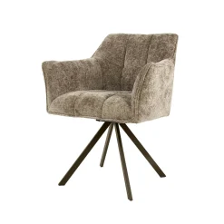 Chaise pivotante beige chaud pied bronze (lot de 2) MELBOURNE