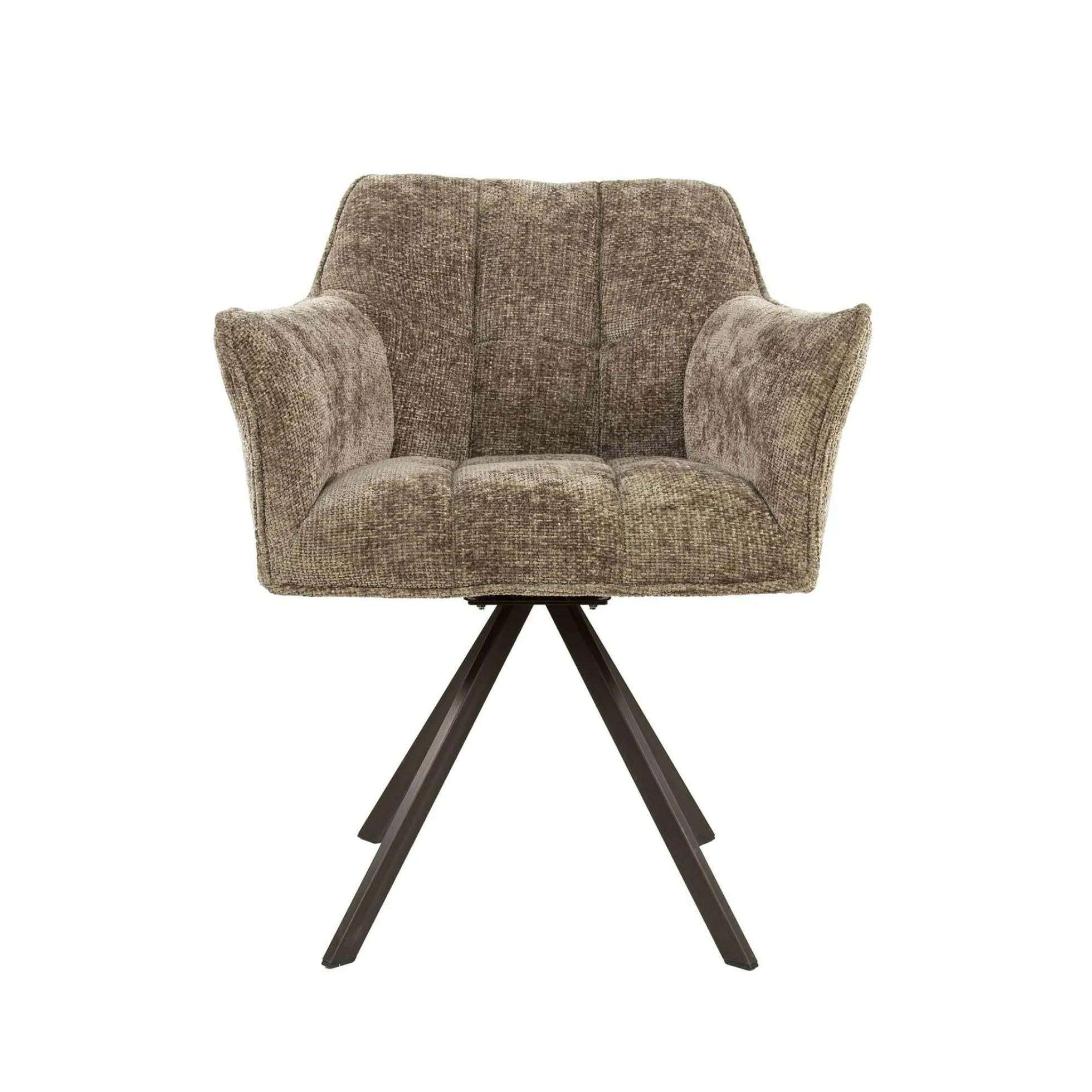Chaise pivotante beige chaud pied bronze (lot de 2) MELBOURNE