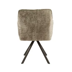 Chaise pivotante beige chaud pied bronze (lot de 2) MELBOURNE