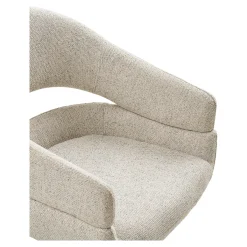 Chaise pivotante beige chiné design avec pied gris (lot de 2) MONTREUX
