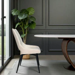 Chaise pivotante beige, dossier ouvert (lot de 2) LIGURIE