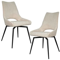 Chaise pivotante beige, dossier ouvert (lot de 2) LIGURIE