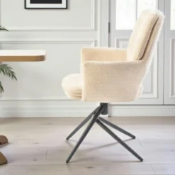 Chaise pivotante beige double coussinage (lot de 2) LIGURIE