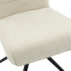 Chaise pivotante beige en tissu texturé (x2) RIVANO