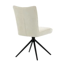Chaise pivotante beige en tissu texturé (x2) RIVANO