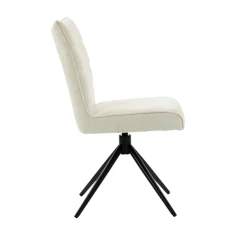Chaise pivotante beige en tissu texturé (x2) RIVANO