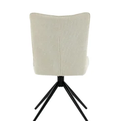 Chaise pivotante beige en tissu texturé (x2) RIVANO