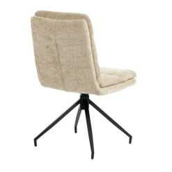 Chaise pivotante beige en tissu doux texturé (x2) PALERME