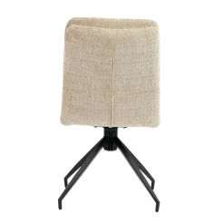 Chaise pivotante beige en tissu doux texturé (x2) PALERME