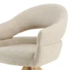 Chaise pivotante beige - pieds bois LINEA