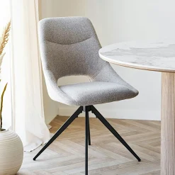 Chaise pivotante beige sable à dossier ouvert (lot de 2) BERLIN