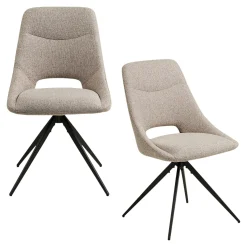 Chaise pivotante beige sable à dossier ouvert (lot de 2) BERLIN