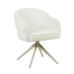 Chaise pivotante blanche à dossier structuré (lot de 2) CORTINA