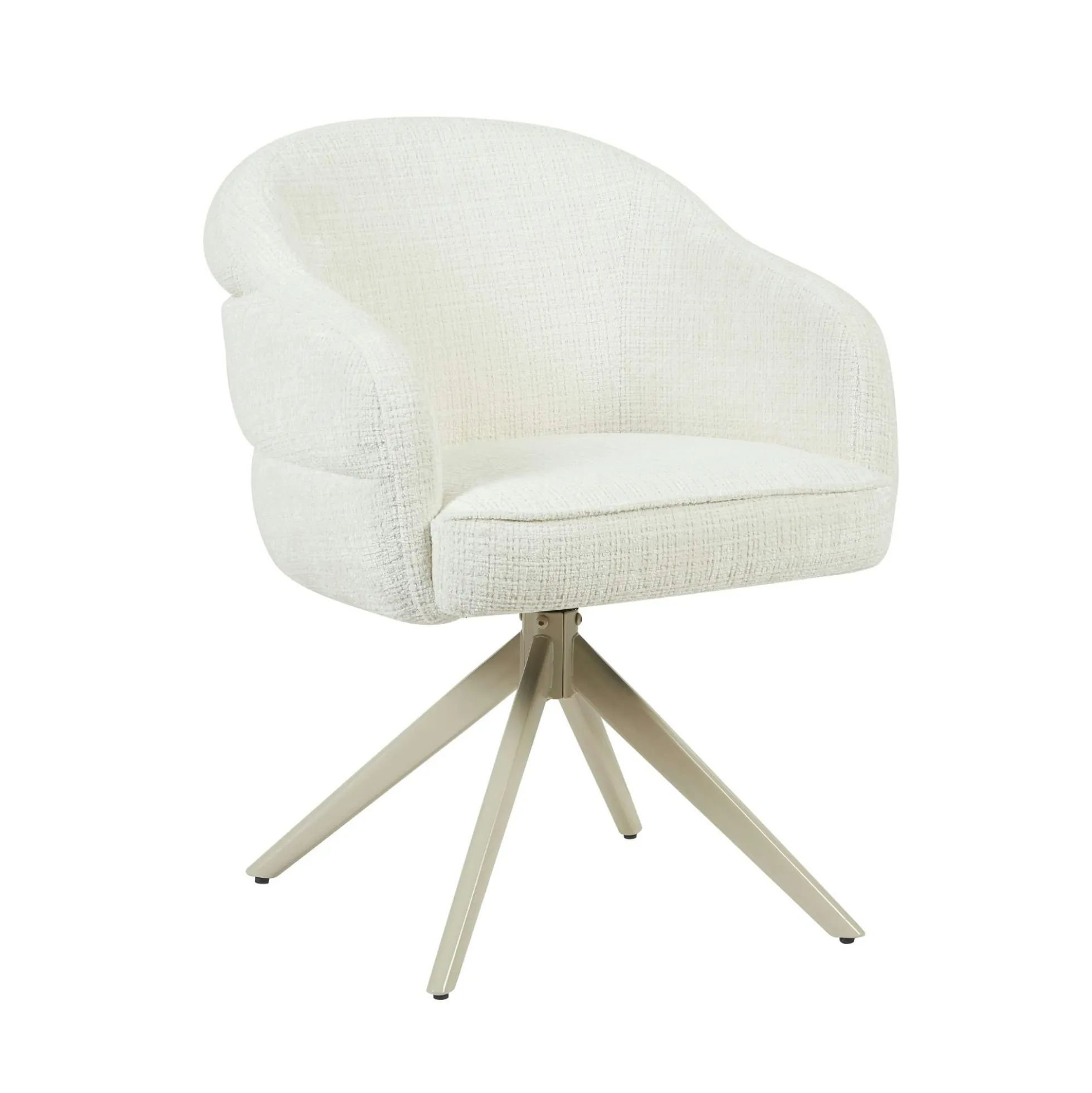 Chaise pivotante blanche à dossier structuré (lot de 2) CORTINA