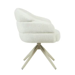 Chaise pivotante blanche à dossier structuré (lot de 2) CORTINA