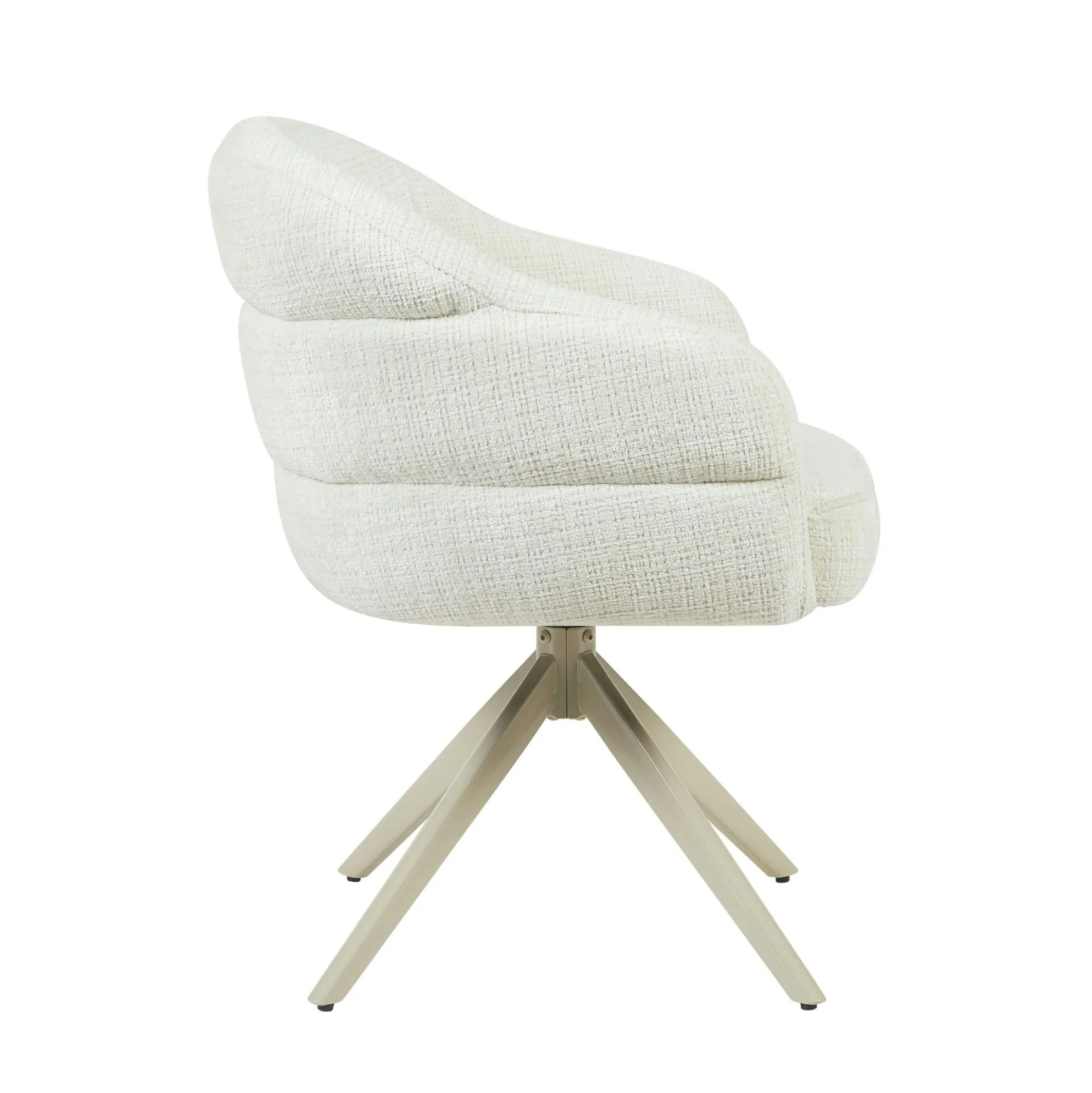 Chaise pivotante blanche à dossier structuré (lot de 2) CORTINA