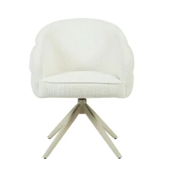 Chaise pivotante blanche à dossier structuré (lot de 2) CORTINA