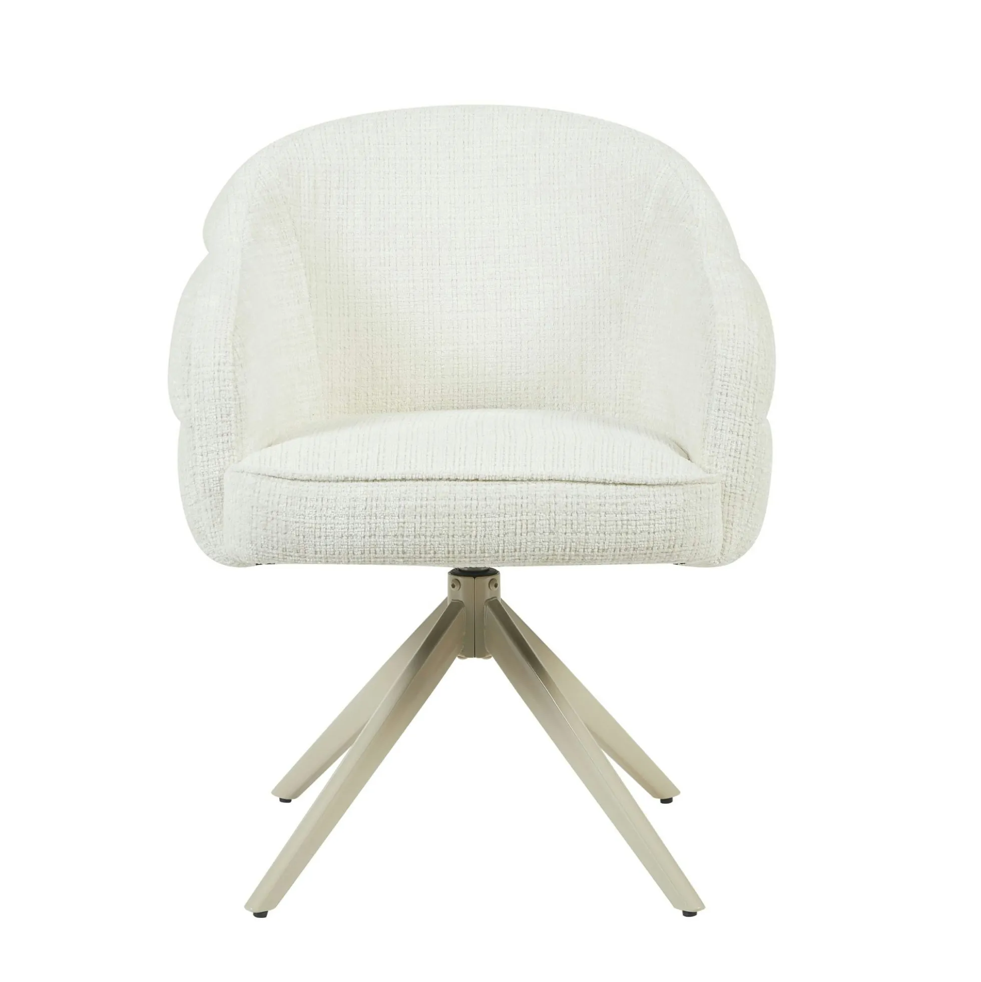 Chaise pivotante blanche à dossier structuré (lot de 2) CORTINA