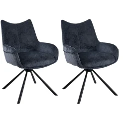 Chaise pivotante bleue à accoudoirs (lot de 2) IENA
