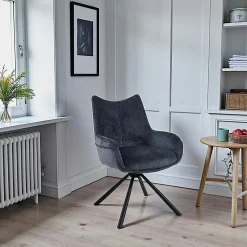 Chaise pivotante bleue à accoudoirs (lot de 2) IENA