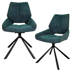 Chaise pivotante bleue assise baquet (lot de 2) LIGURIE