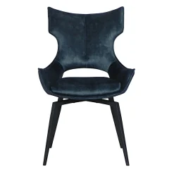 Chaise pivotante bleue bi-matière, dossier en T (lot de 2) LOMBARDIE