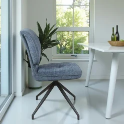Chaise pivotante bleue dossier double (lot de 2) LIGURIE