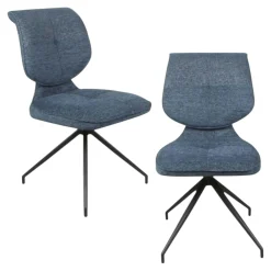 Chaise pivotante bleue dossier double (lot de 2) LIGURIE