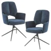 Chaise pivotante bleue double coussinage (lot de 2) LIGURIE