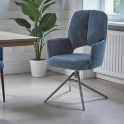 Chaise pivotante bleue double coussinage (lot de 2) LIGURIE