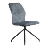 Chaise pivotante bleue en velours patiné avec poignée (lot de 2) LOMBARDIE