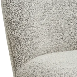 Chaise pivotante bouclette sable pied gris (lot de 2) BERLIN