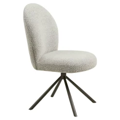 Chaise pivotante bouclette sable pied gris (lot de 2) BERLIN