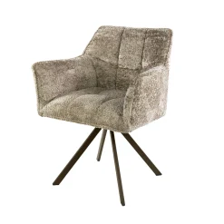 Chaise pivotante bouclette sable pied bronze (lot de 2) MELBOURNE