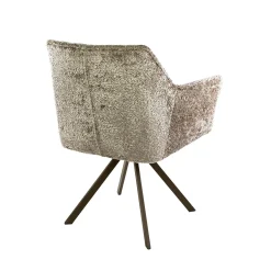 Chaise pivotante bouclette sable pied bronze (lot de 2) MELBOURNE