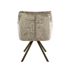 Chaise pivotante bouclette sable pied bronze (lot de 2) MELBOURNE