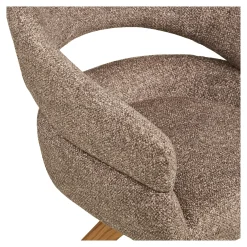 Chaise pivotante brune design avec pied chêne (lot de 2) MONTREUX