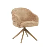 Chaise pivotante cannelle à dossier structuré (lot de 2) CORTINA