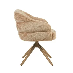 Chaise pivotante cannelle à dossier structuré (lot de 2) CORTINA