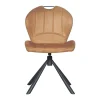 Chaise pivotante caramel avec dossier courbe, (lot de 2) LOMBARDIE