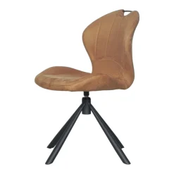 Chaise pivotante caramel avec dossier courbe, (lot de 2) LOMBARDIE