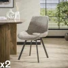 Chaise pivotante confort – beige, dos ajouré (lot de 2) ASCOLI