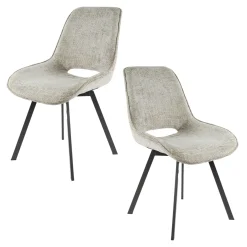 Chaise pivotante confort – beige, dos ajouré (lot de 2) ASCOLI