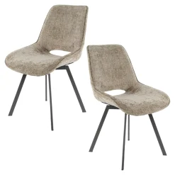 Chaise pivotante confort – grège, dos ajouré (lot de 2) ASCOLI