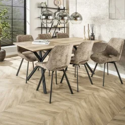 Chaise pivotante confort – grège, dos ajouré (lot de 2) ASCOLI